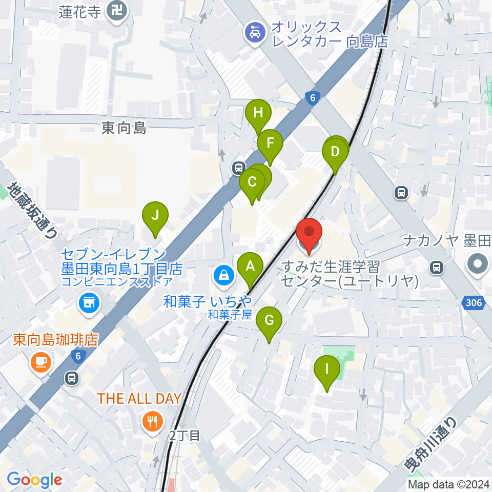 ユートリヤ すみだ生涯学習センター周辺の駐車場・コインパーキング一覧地図