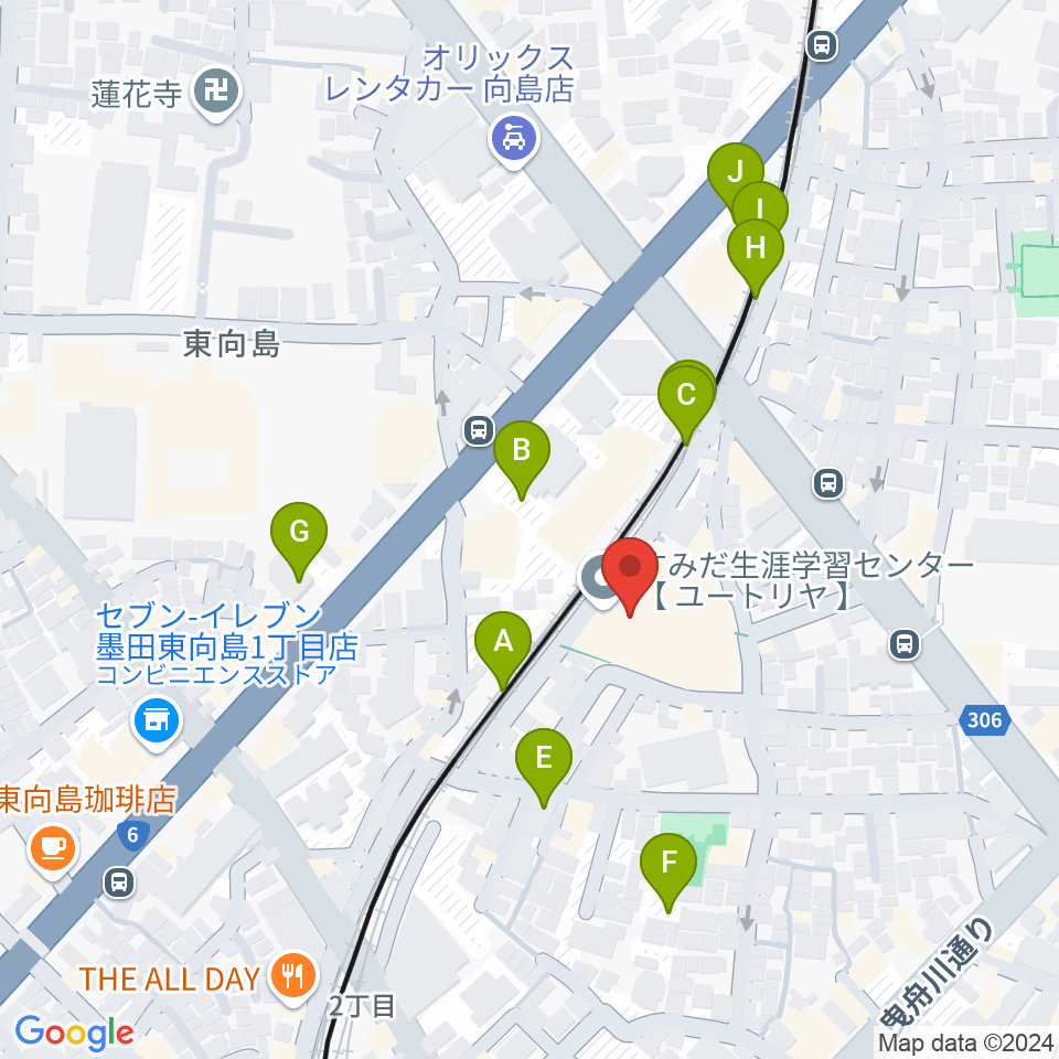 ユートリヤ すみだ生涯学習センター周辺の駐車場・コインパーキング一覧地図