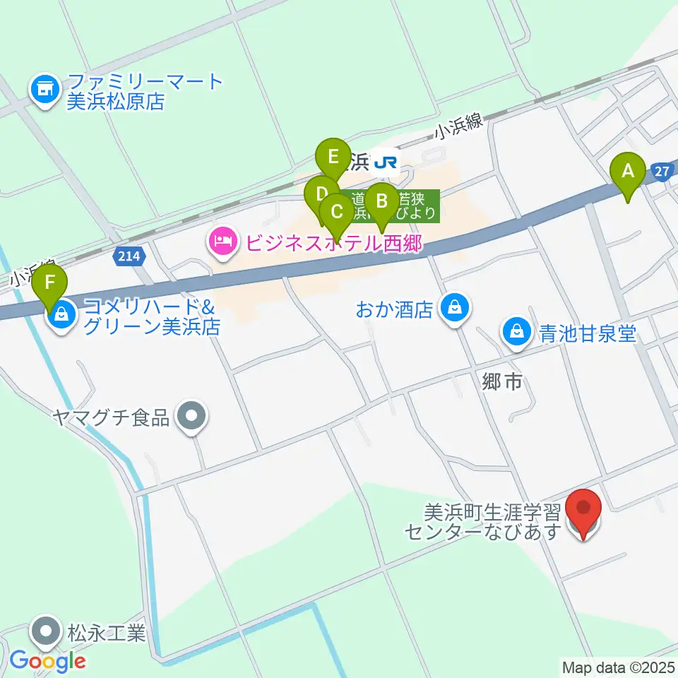 美浜町生涯学習センターなびあす周辺の駐車場・コインパーキング一覧地図