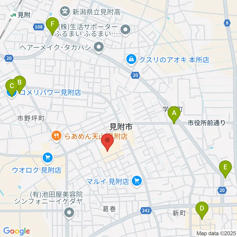 見附市文化ホール アルカディア周辺の駐車場・コインパーキング一覧地図