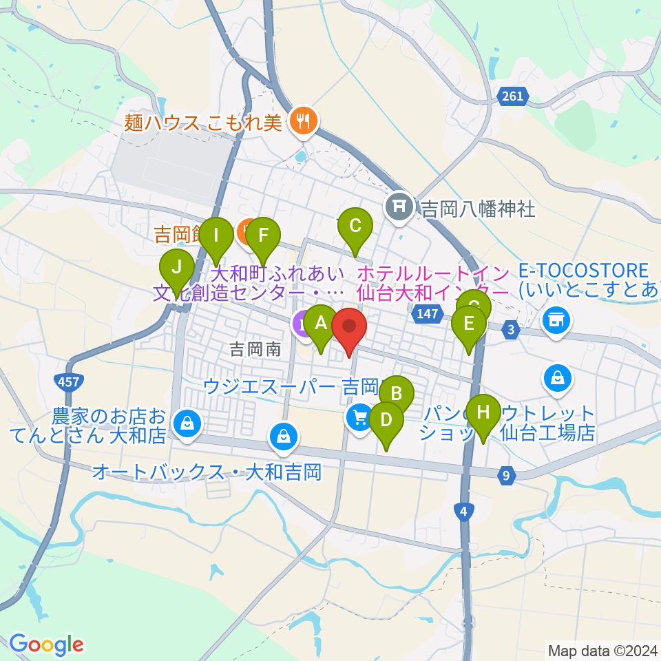 仙台ピアノ工房 木造ドーム周辺の駐車場・コインパーキング一覧地図