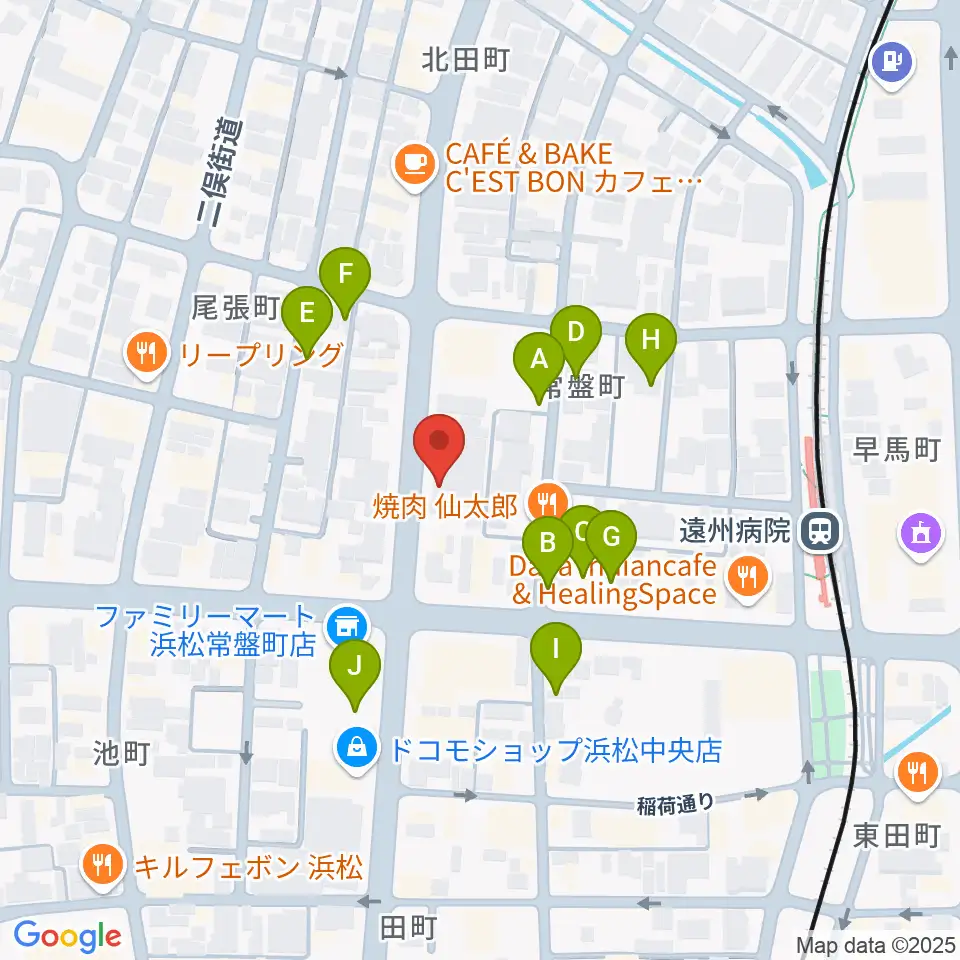 浜松スペースK周辺の駐車場・コインパーキング一覧地図