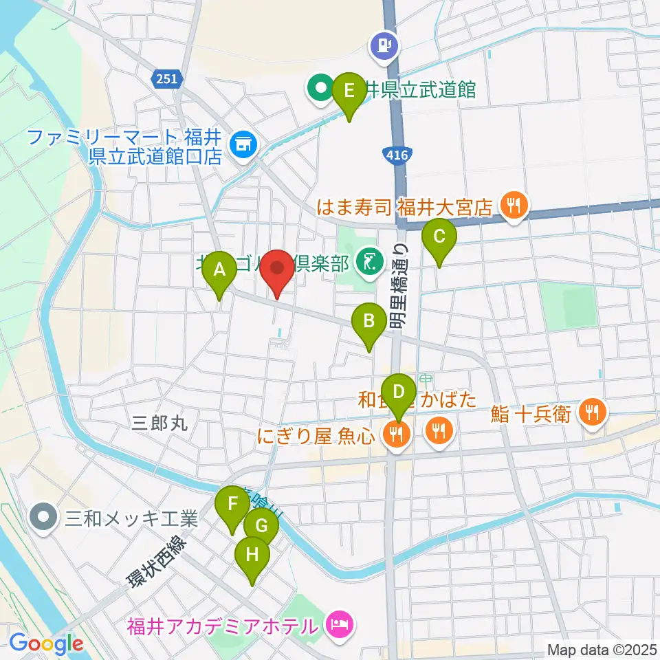 西川音楽教室周辺の駐車場・コインパーキング一覧地図