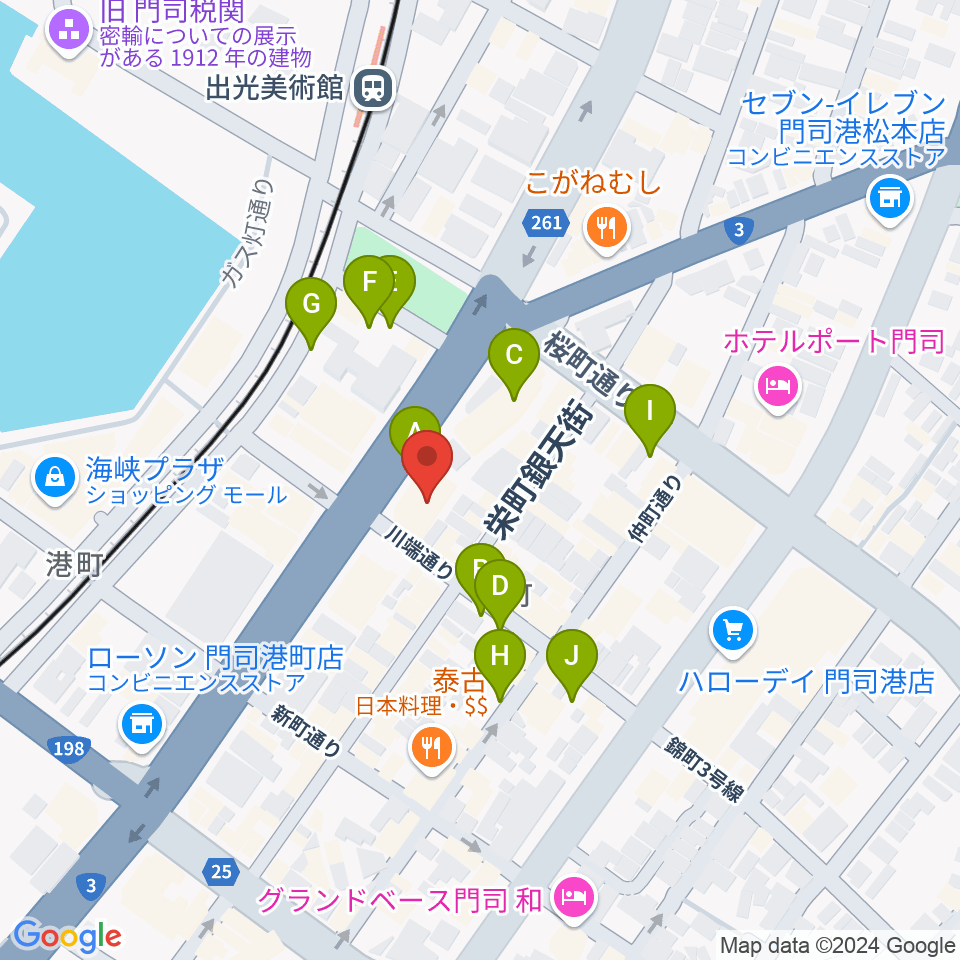 門司港 六曜舘周辺の駐車場・コインパーキング一覧地図