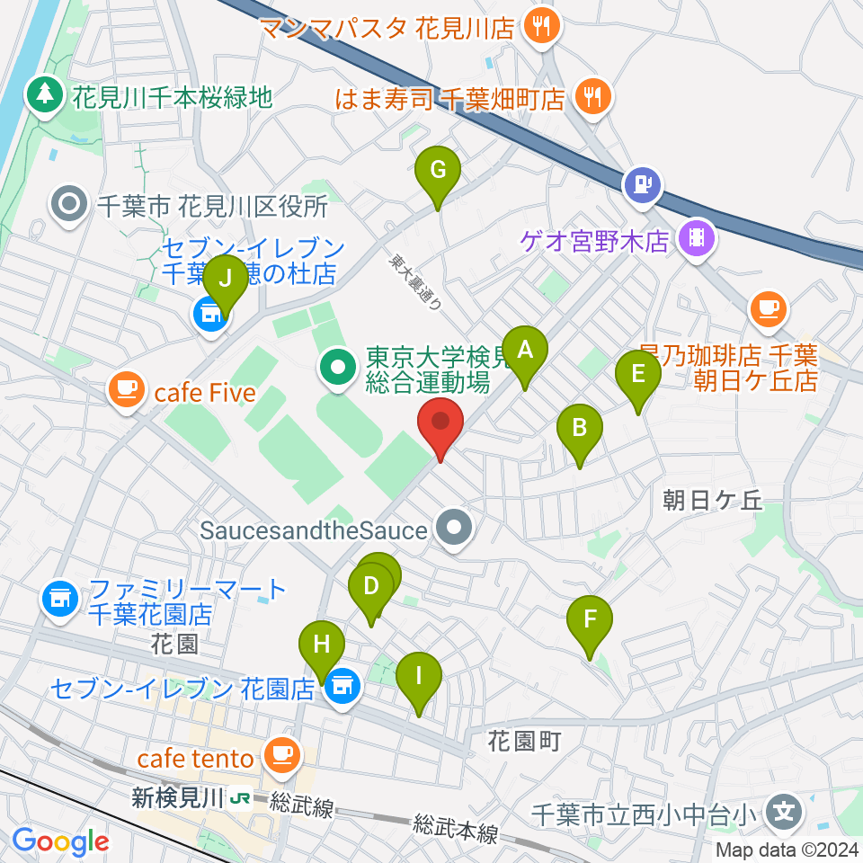 はなみがわ風の丘HALL周辺の駐車場・コインパーキング一覧地図