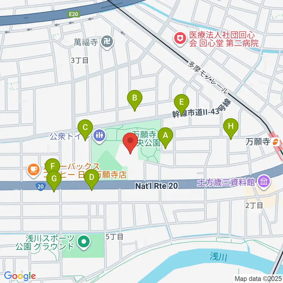 安養寺本堂・客殿地下ホール周辺の駐車場・コインパーキング一覧地図