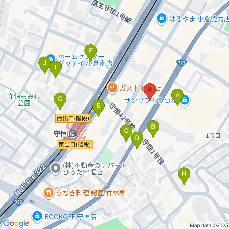 守恒みらいホール周辺の駐車場・コインパーキング一覧地図