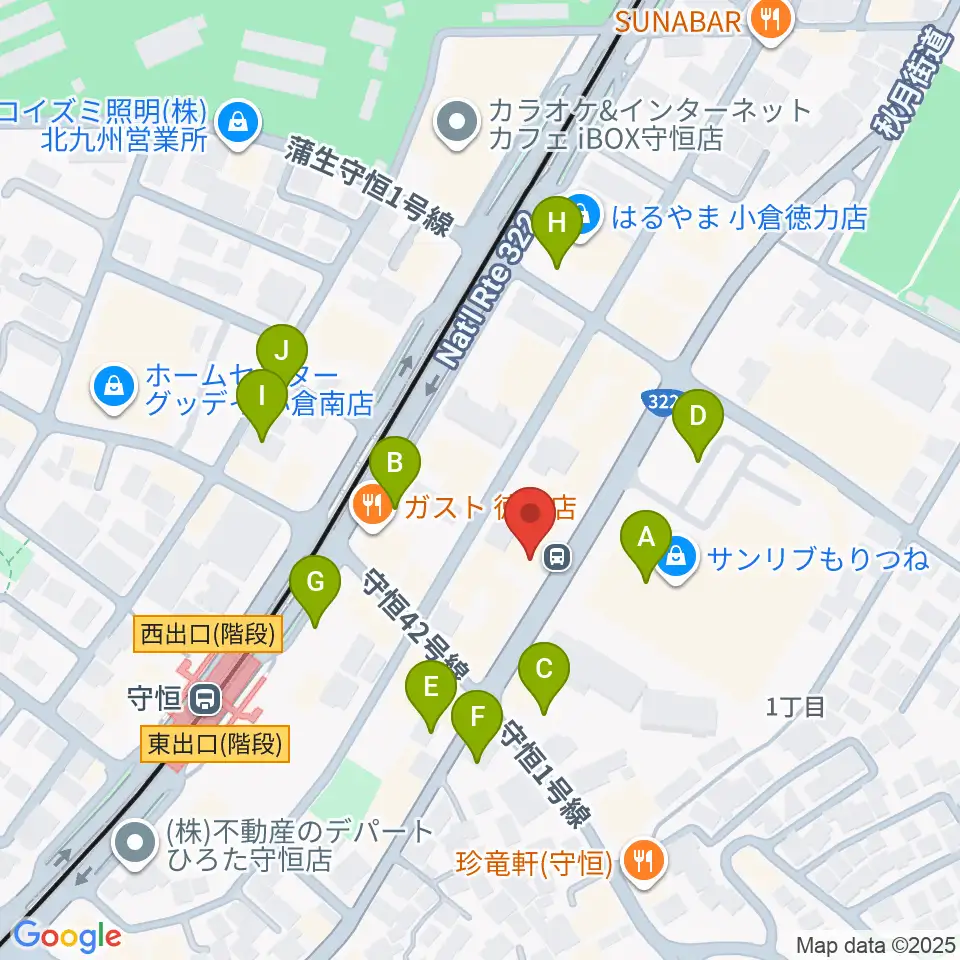 守恒みらいホール周辺の駐車場・コインパーキング一覧地図