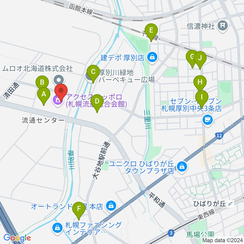 アクセスサッポロ周辺の駐車場・コインパーキング一覧地図