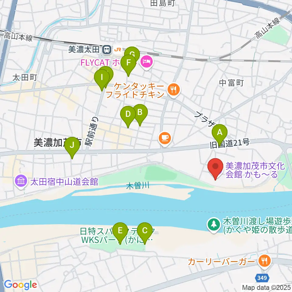 かも〜る 美濃加茂市文化会館周辺の駐車場・コインパーキング一覧地図