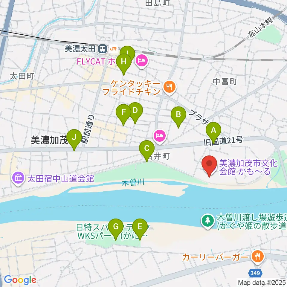かも〜る 美濃加茂市文化会館周辺の駐車場・コインパーキング一覧地図
