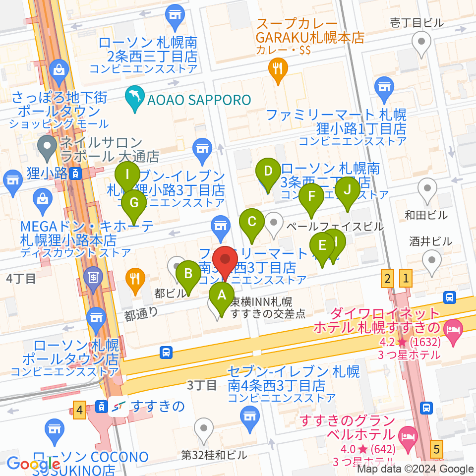 札幌ジェリコ周辺の駐車場・コインパーキング一覧地図