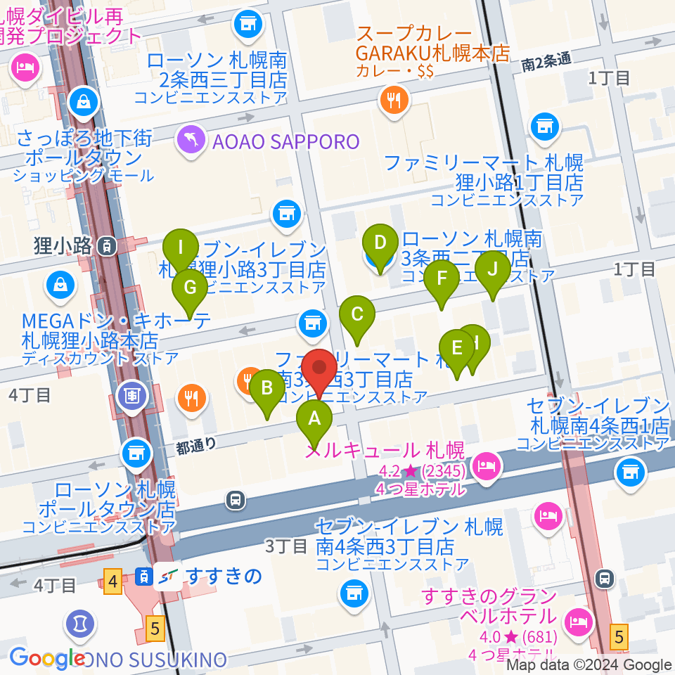 札幌ジェリコ周辺の駐車場・コインパーキング一覧地図