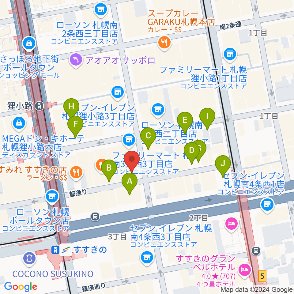 札幌ジェリコ周辺の駐車場・コインパーキング一覧地図