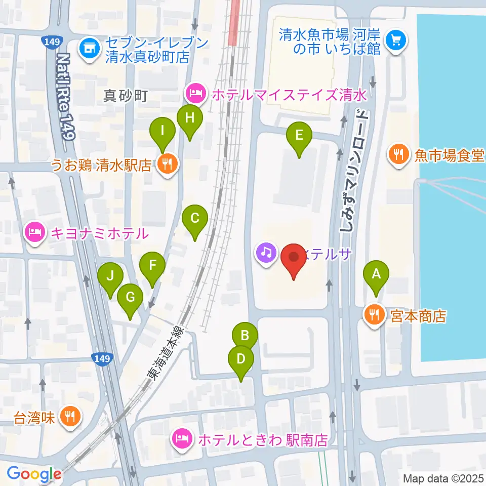 清水テルサ周辺の駐車場・コインパーキング一覧地図