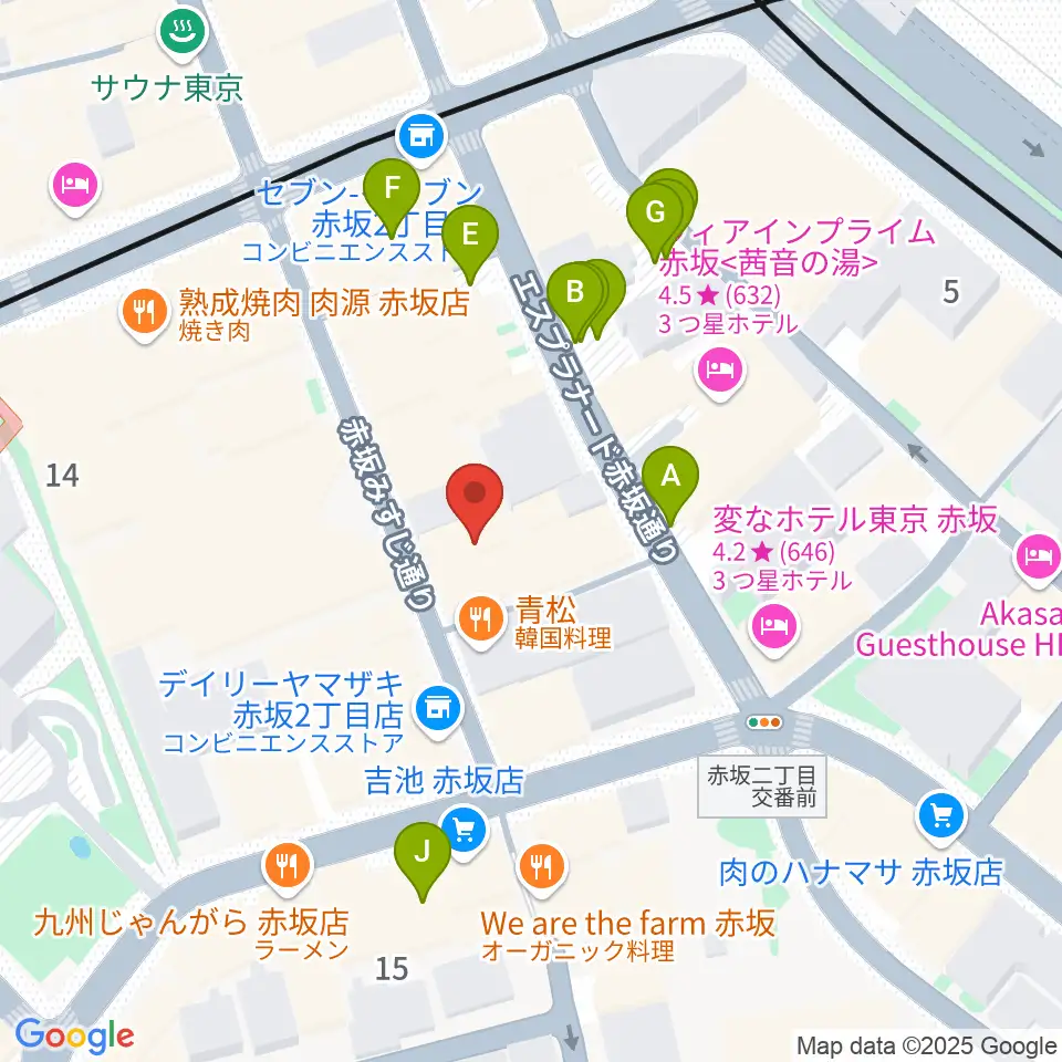 赤坂カンティーナ周辺の駐車場・コインパーキング一覧地図