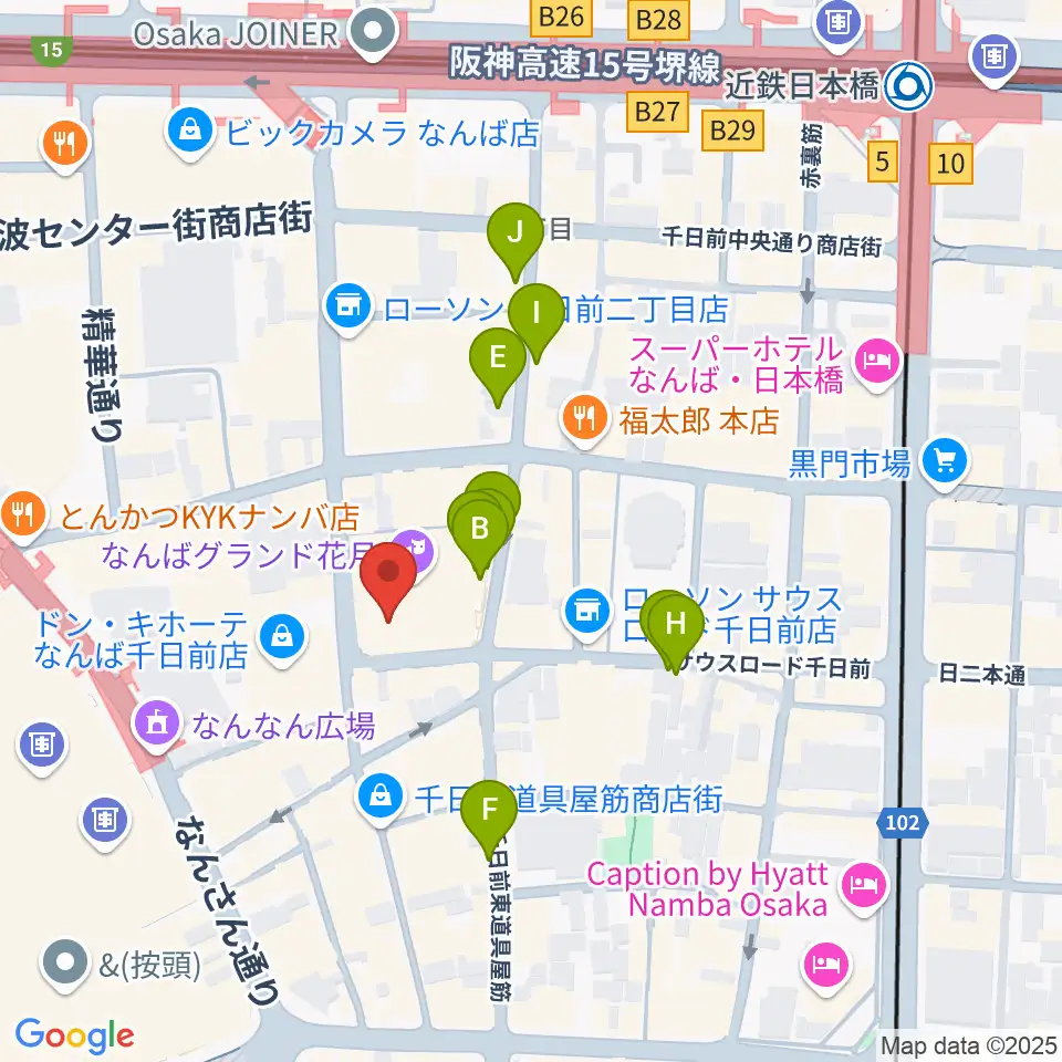 なんばYES THEATER周辺の駐車場・コインパーキング一覧地図