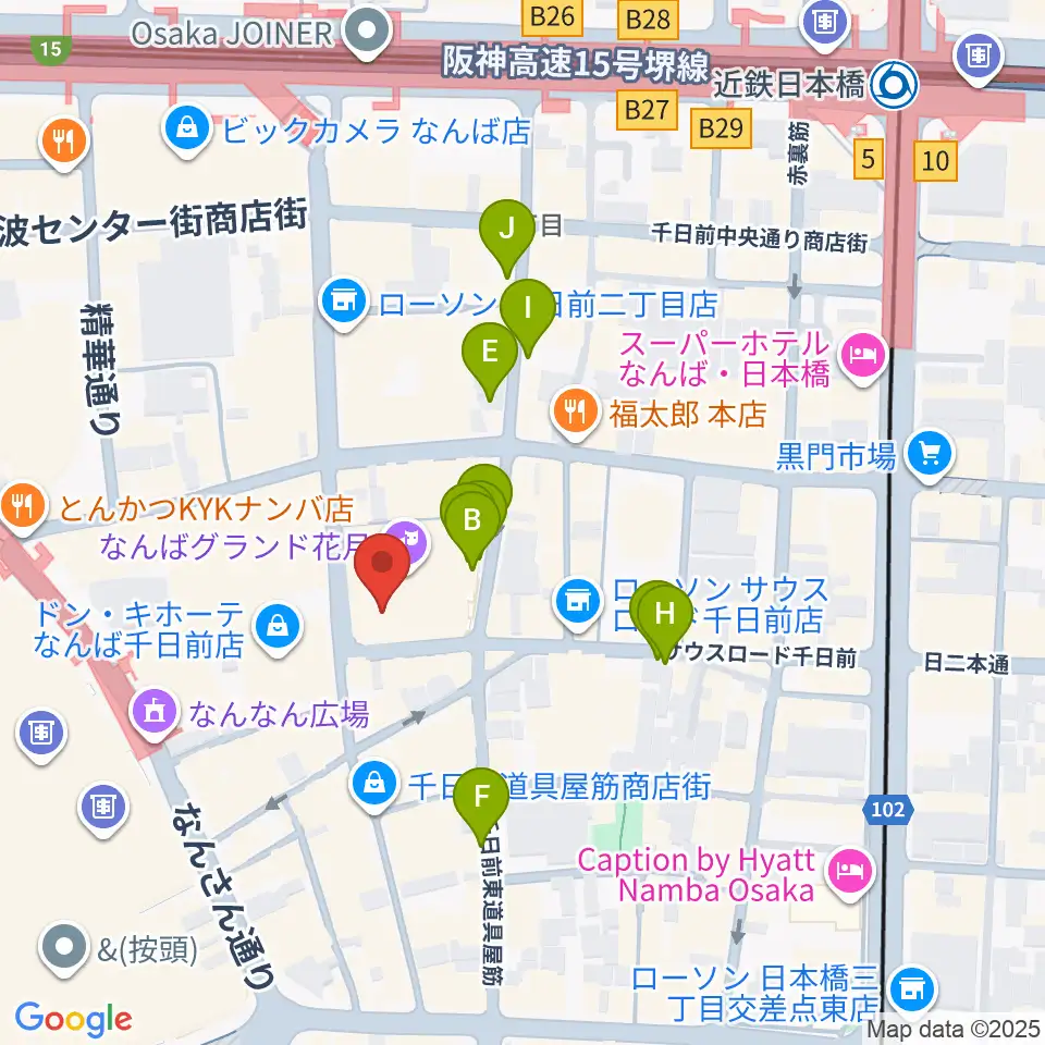 なんばYES THEATER周辺の駐車場・コインパーキング一覧地図