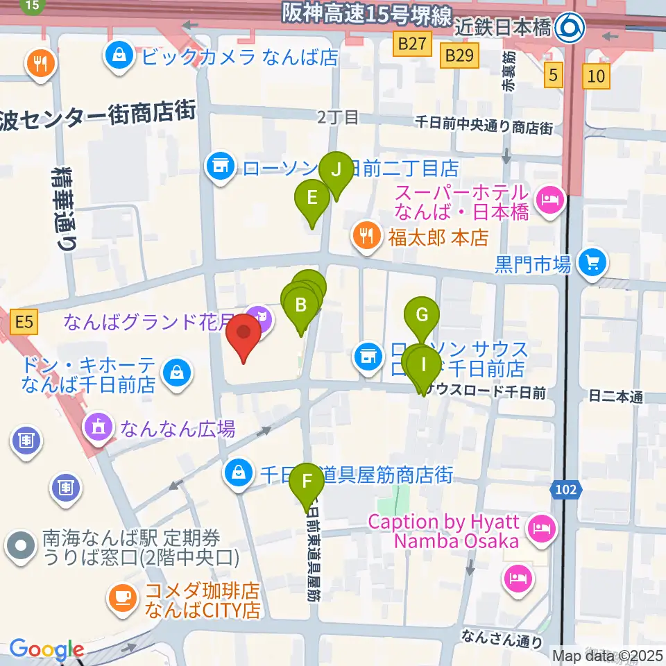 なんばYES THEATER周辺の駐車場・コインパーキング一覧地図