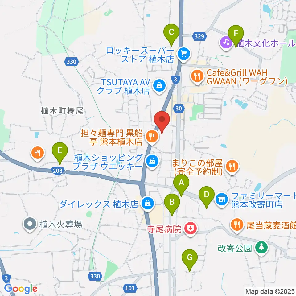 ピアノタウン熊本周辺の駐車場・コインパーキング一覧地図