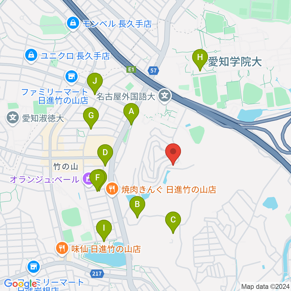 山のホール周辺の駐車場・コインパーキング一覧地図