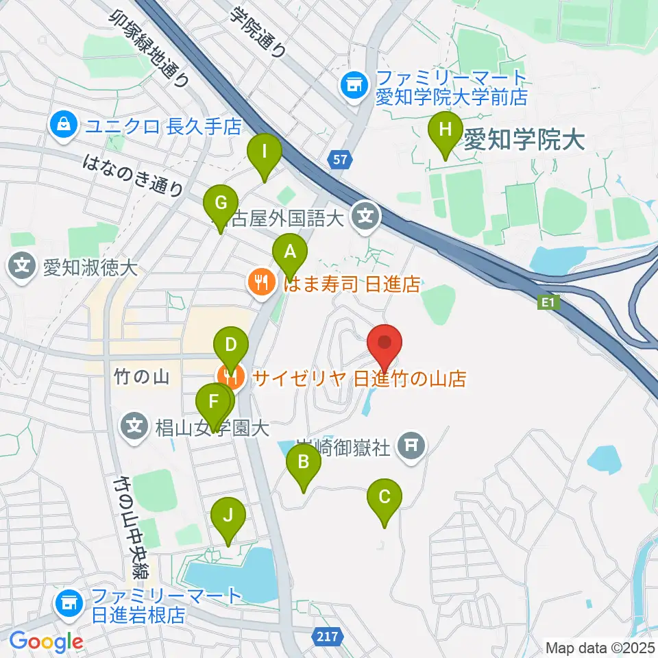 山のホール周辺の駐車場・コインパーキング一覧地図