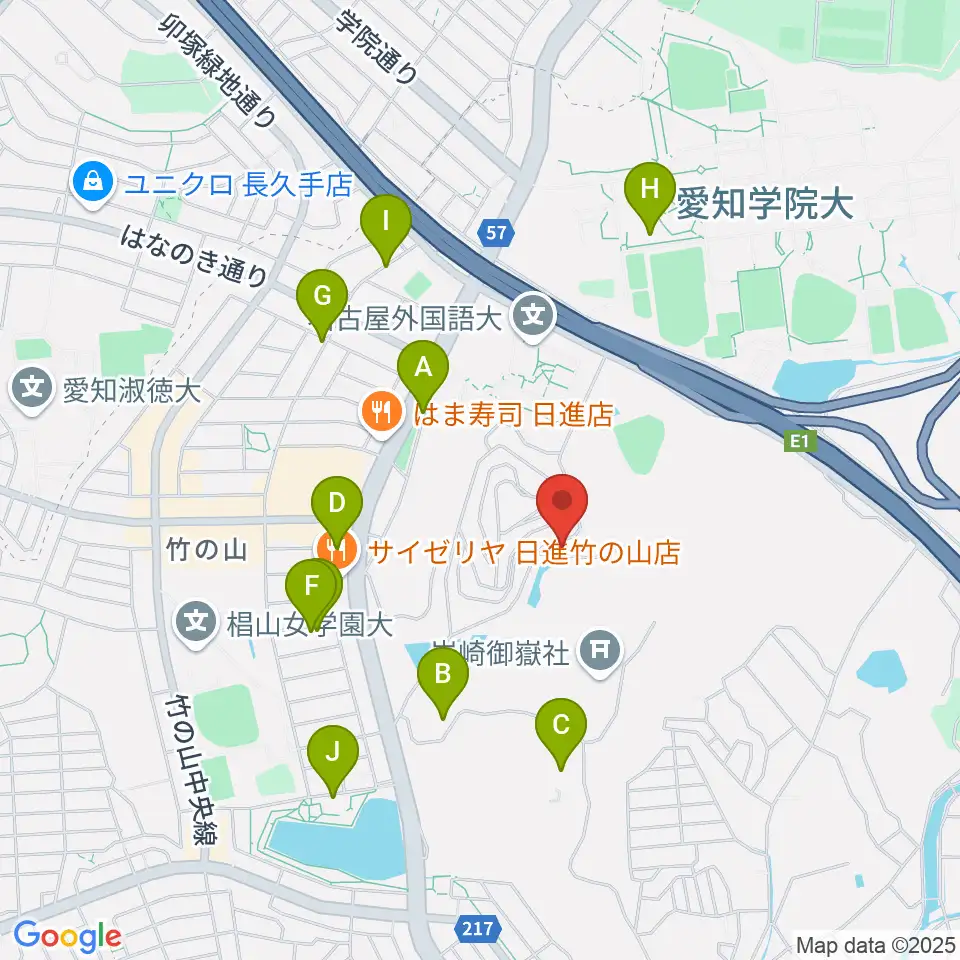 山のホール周辺の駐車場・コインパーキング一覧地図