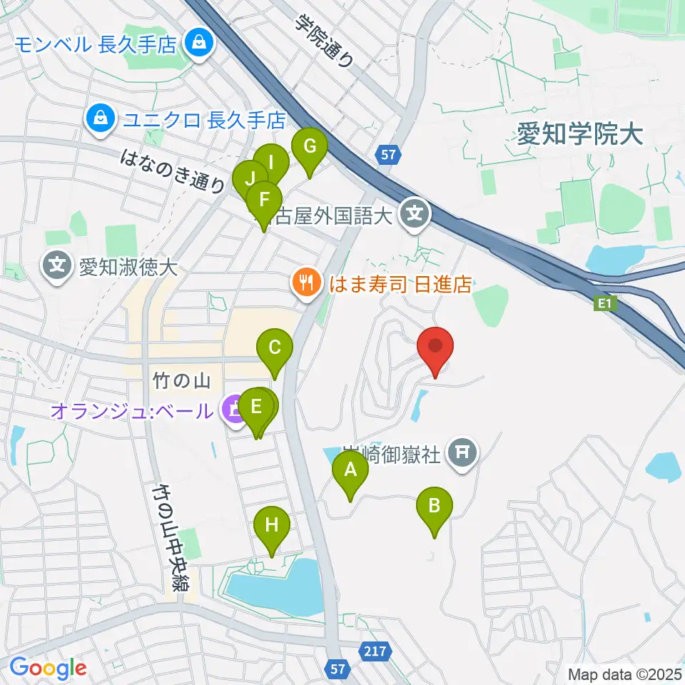 山のホール周辺の駐車場・コインパーキング一覧地図