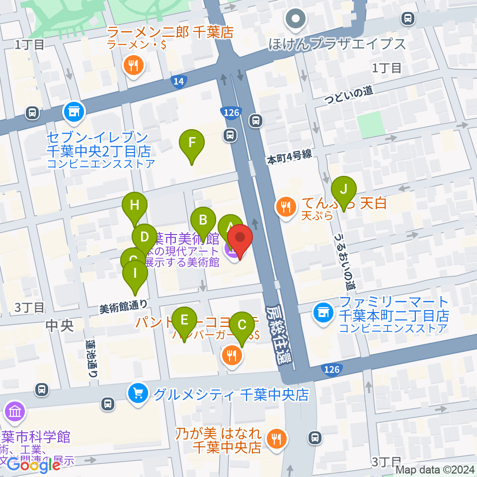 千葉市美術館周辺の駐車場・コインパーキング一覧地図