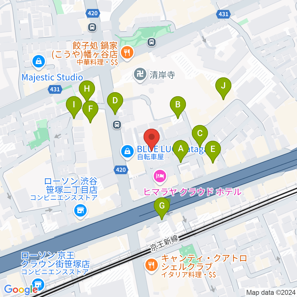 五味和楽器店 東京店周辺の駐車場・コインパーキング一覧地図