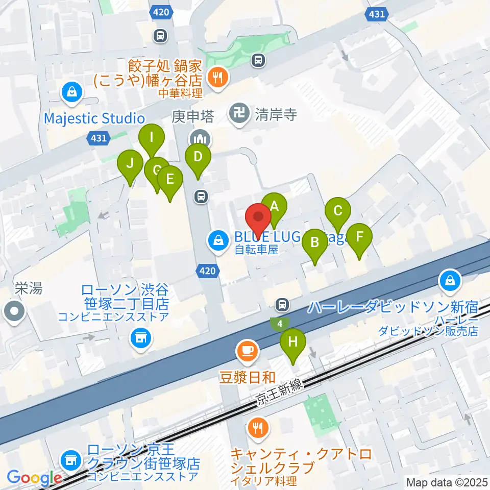 五味和楽器店 東京店周辺の駐車場・コインパーキング一覧地図