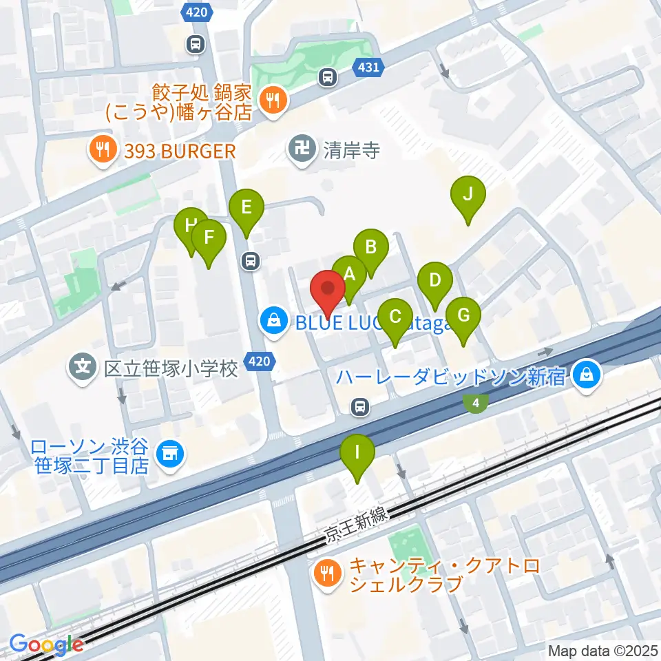 五味和楽器店 東京店周辺の駐車場・コインパーキング一覧地図