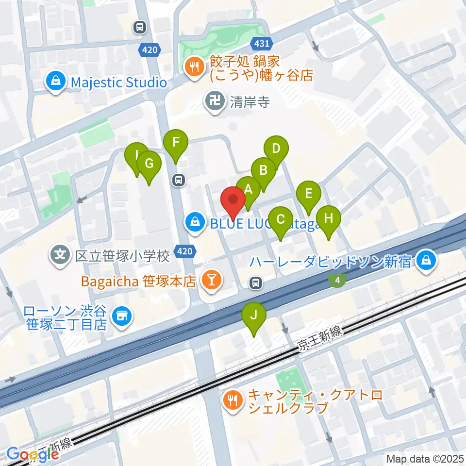 五味和楽器店 東京店周辺の駐車場・コインパーキング一覧地図