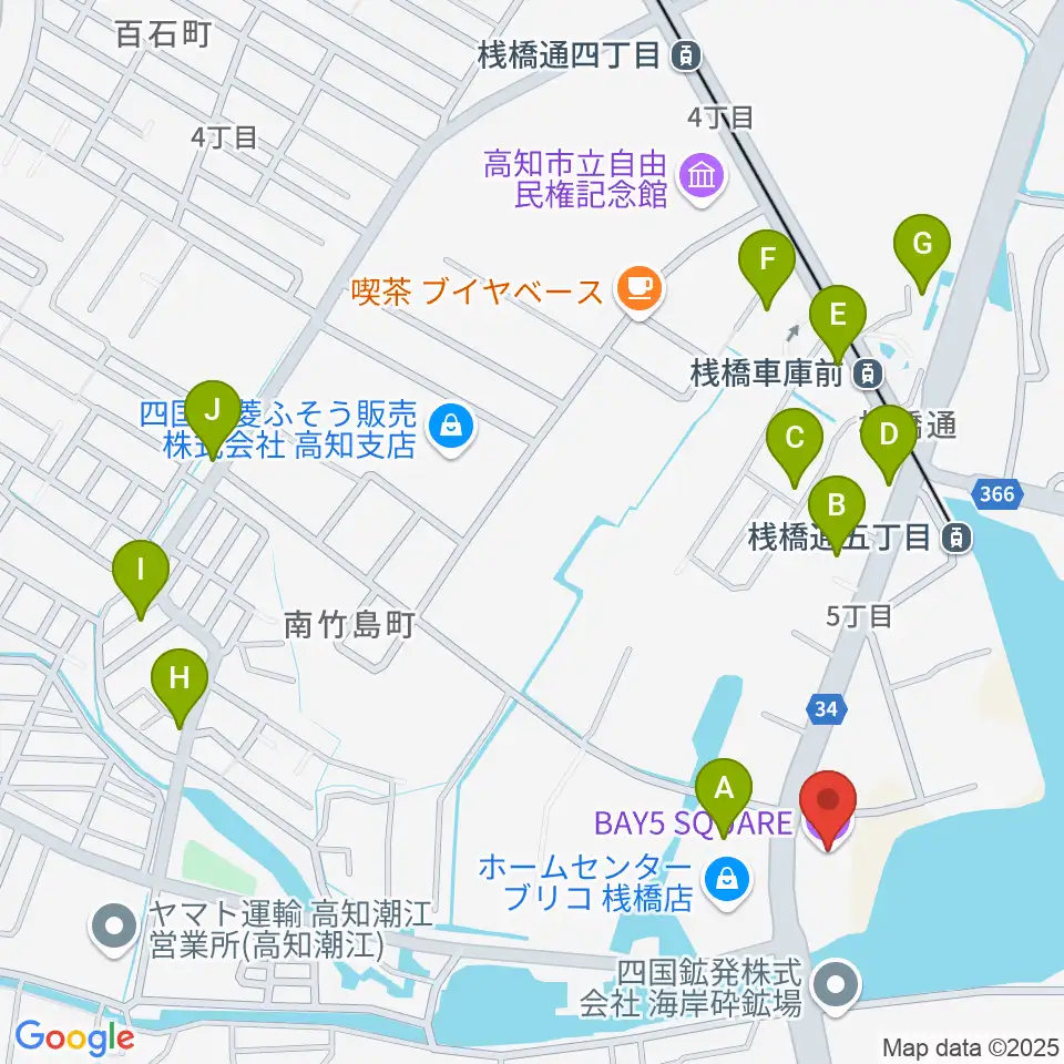 高知BAY5 SQUARE周辺の駐車場・コインパーキング一覧地図