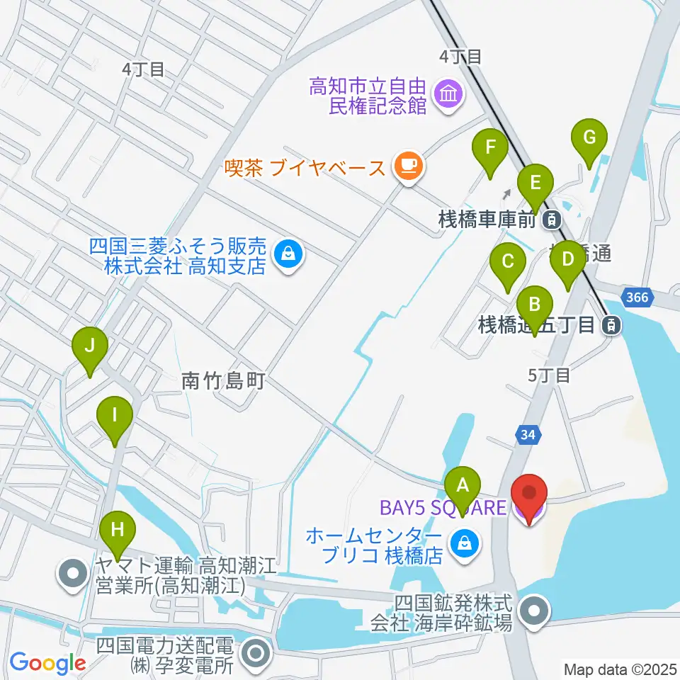 高知BAY5 SQUARE周辺の駐車場・コインパーキング一覧地図