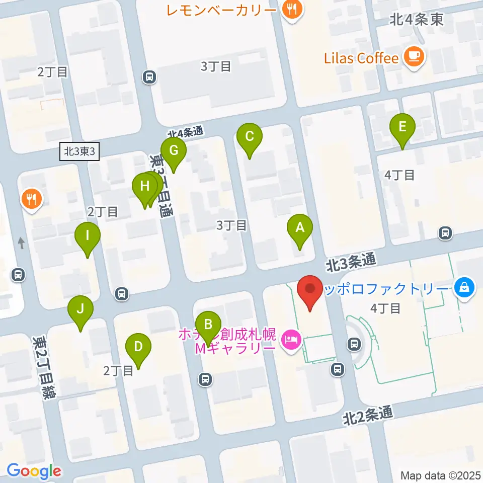 サッポロファクトリー周辺の駐車場・コインパーキング一覧地図