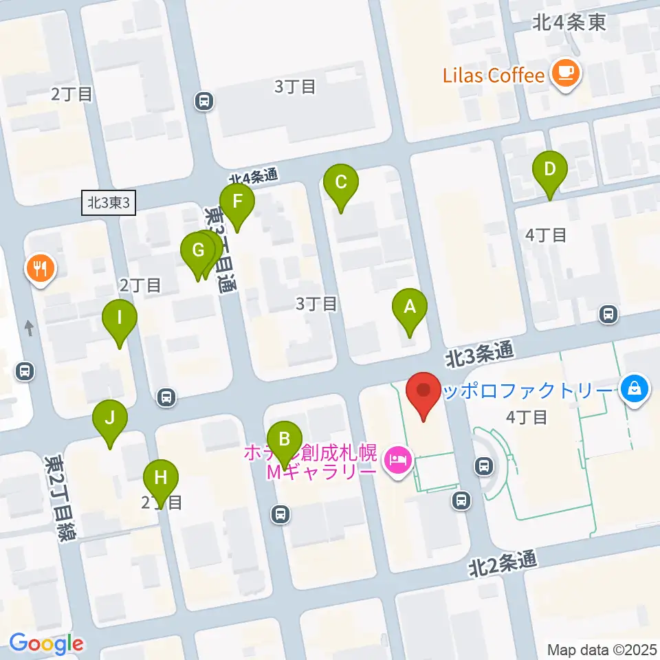 サッポロファクトリー周辺の駐車場・コインパーキング一覧地図