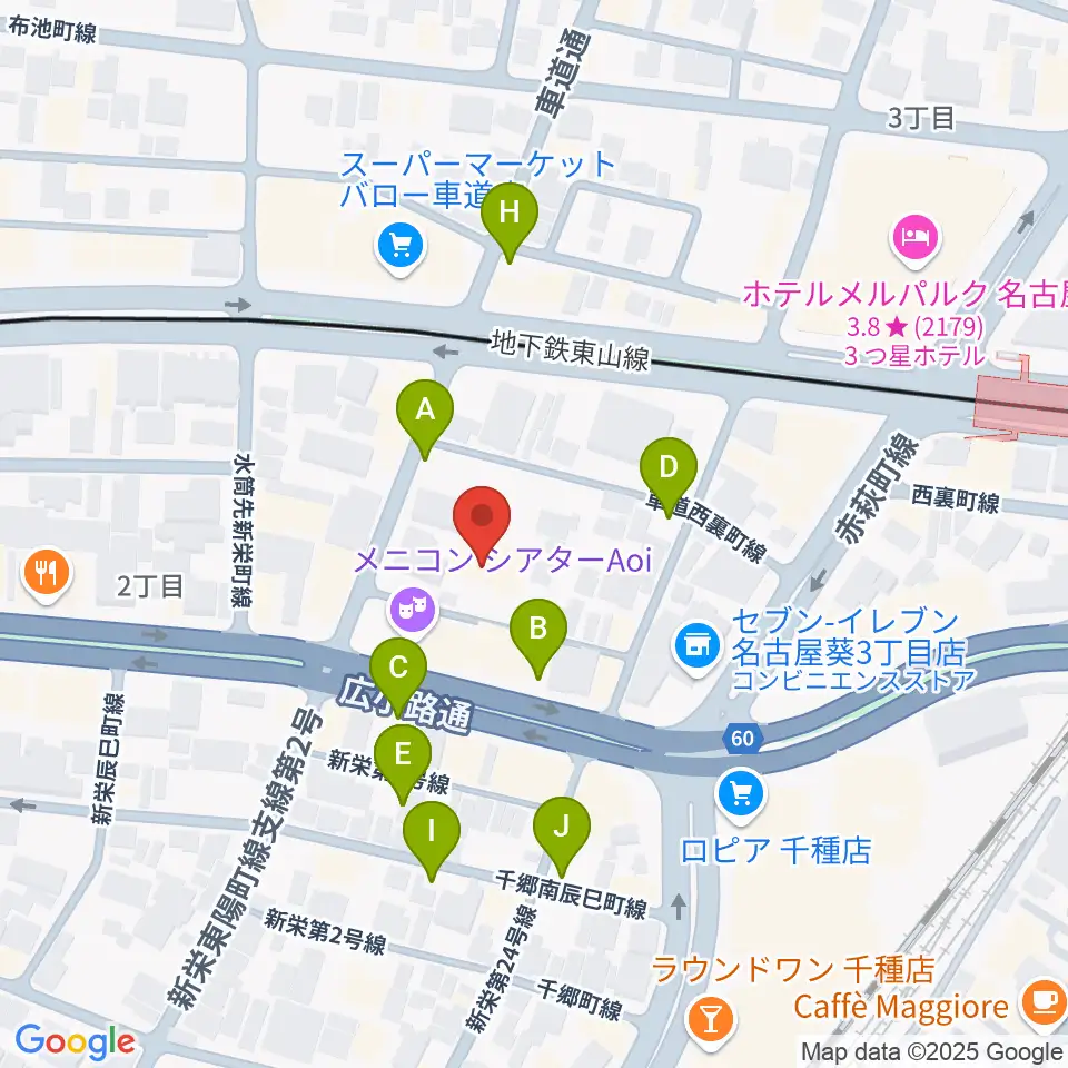 HITOMIホール周辺の駐車場・コインパーキング一覧地図