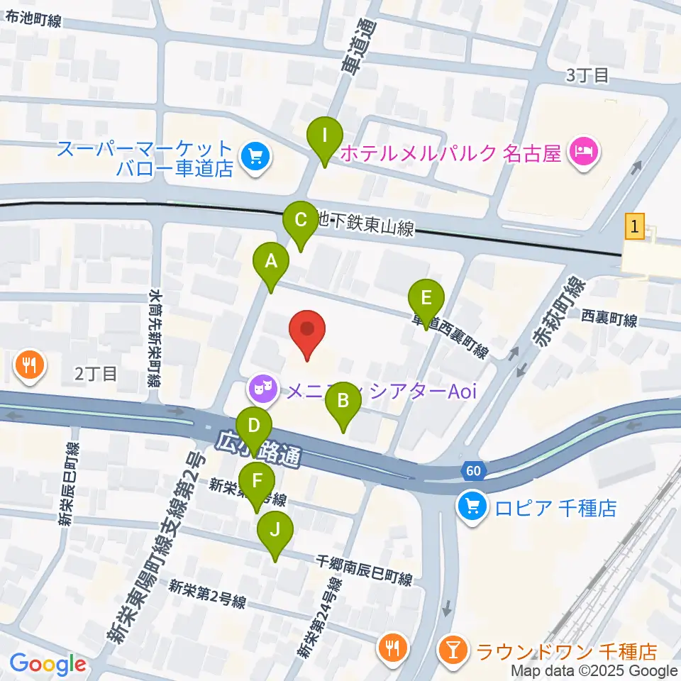 HITOMIホール周辺の駐車場・コインパーキング一覧地図