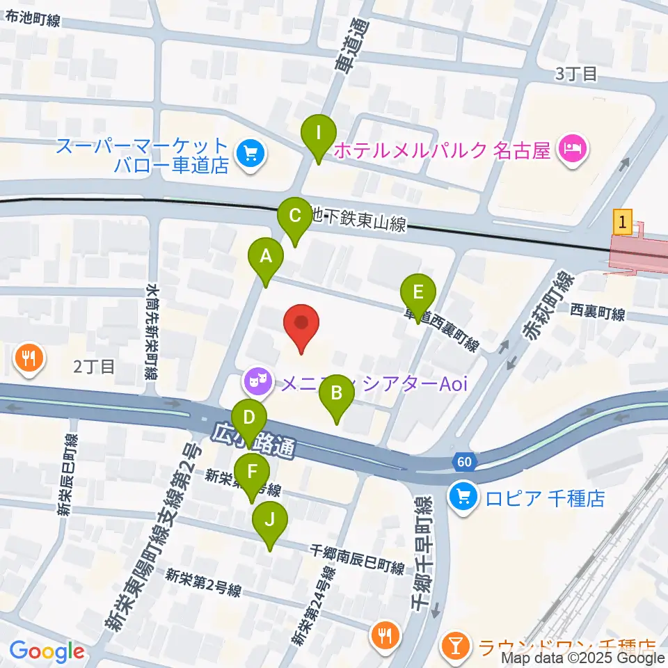 HITOMIホール周辺の駐車場・コインパーキング一覧地図