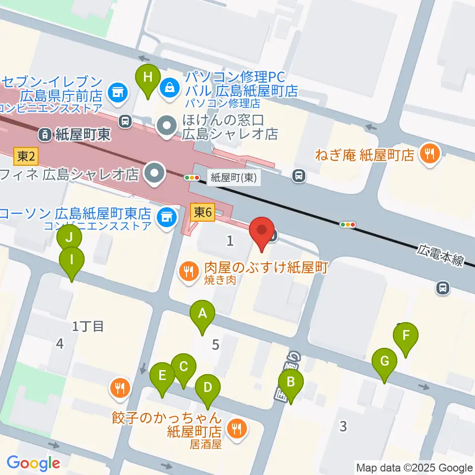 ヤマハミュージック 広島店周辺の駐車場・コインパーキング一覧地図