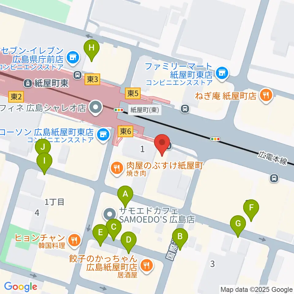 ヤマハミュージック 広島店周辺の駐車場・コインパーキング一覧地図