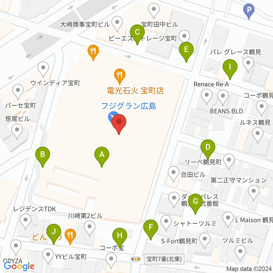 フジグラン広島センター ヤマハミュージック周辺の駐車場・コインパーキング一覧地図