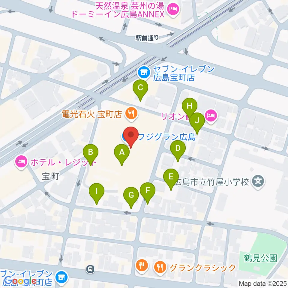 フジグラン広島センター ヤマハミュージック周辺の駐車場・コインパーキング一覧地図