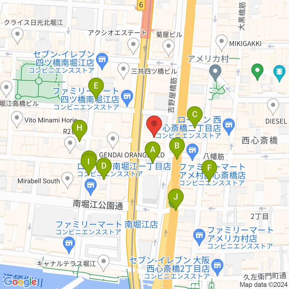 ヤマハミュージック 大阪なんば店周辺の駐車場・コインパーキング一覧地図