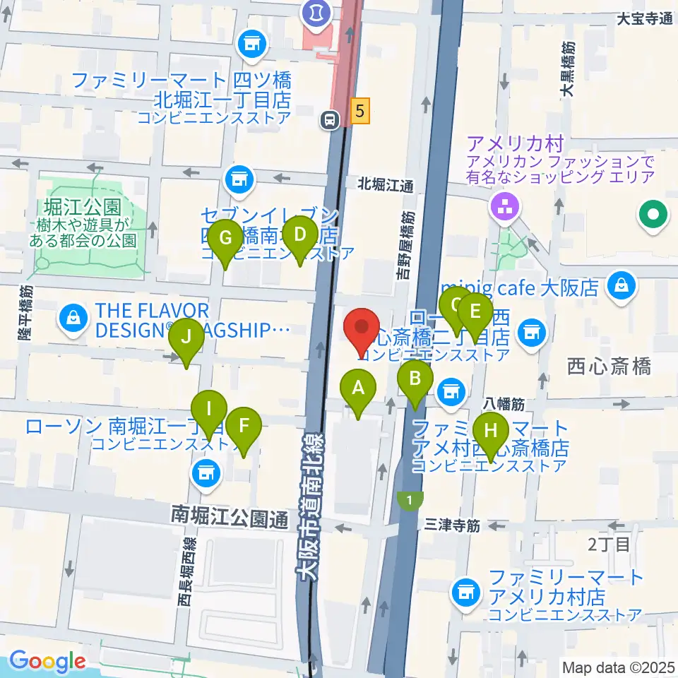 ヤマハミュージック 大阪なんば店周辺の駐車場・コインパーキング一覧地図
