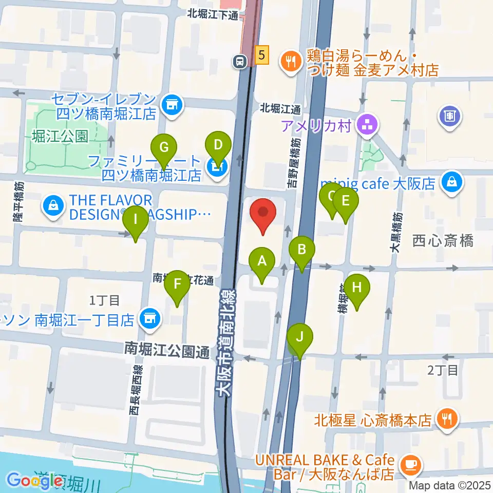 ヤマハミュージック 大阪なんば店周辺の駐車場・コインパーキング一覧地図