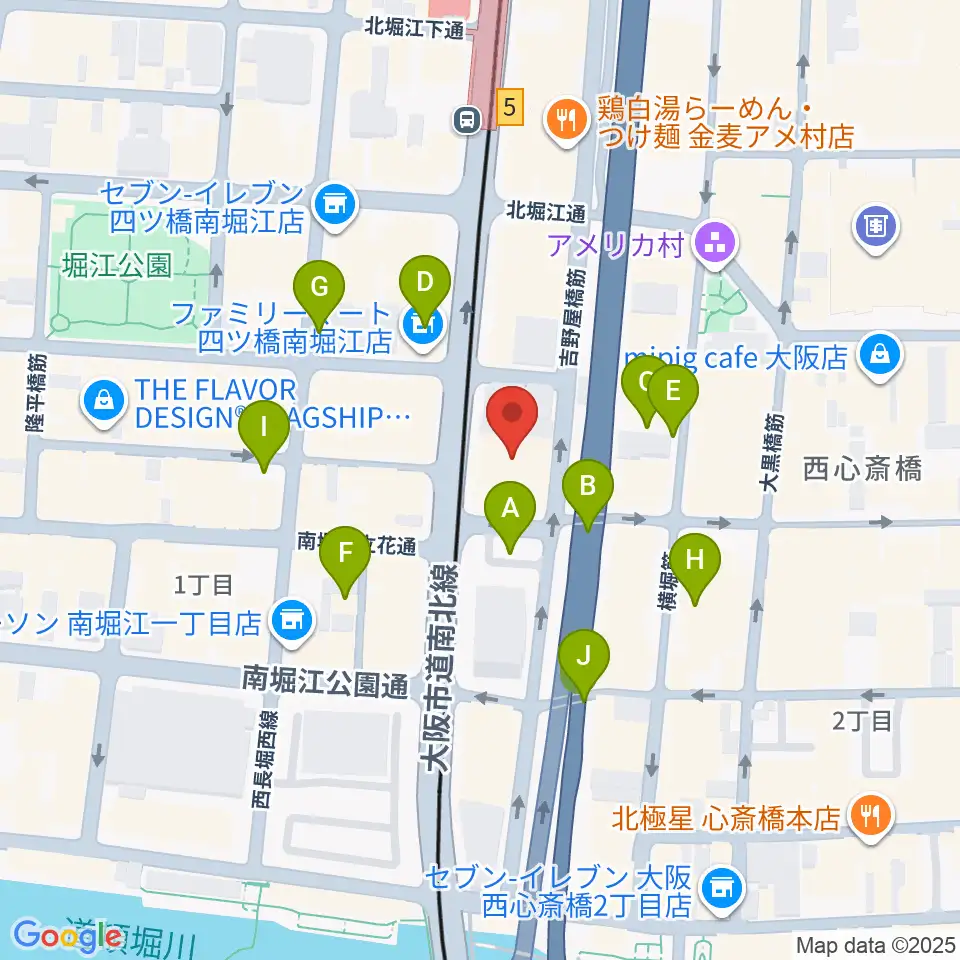ヤマハミュージック 大阪なんば店周辺の駐車場・コインパーキング一覧地図