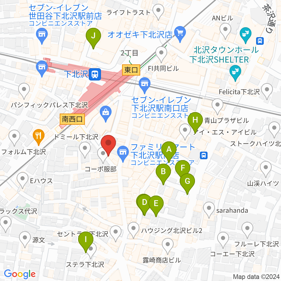 JAZZY SPORT下北沢周辺の駐車場・コインパーキング一覧地図