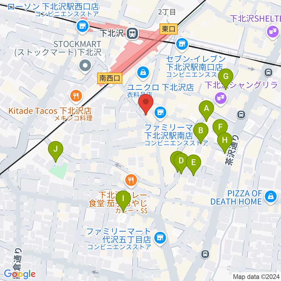 JAZZY SPORT下北沢周辺の駐車場・コインパーキング一覧地図